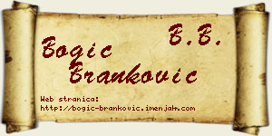 Bogić Branković vizit kartica